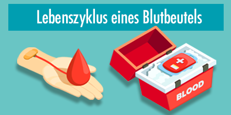 Blutspende mit Beutel und Etikett