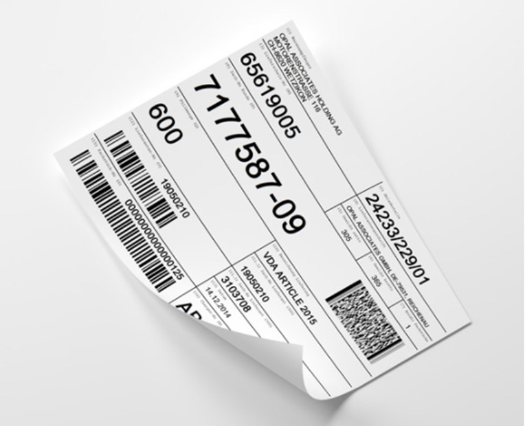 Label gedruckt aus SAP EWM Ein Beispieletikett für SAP EWM